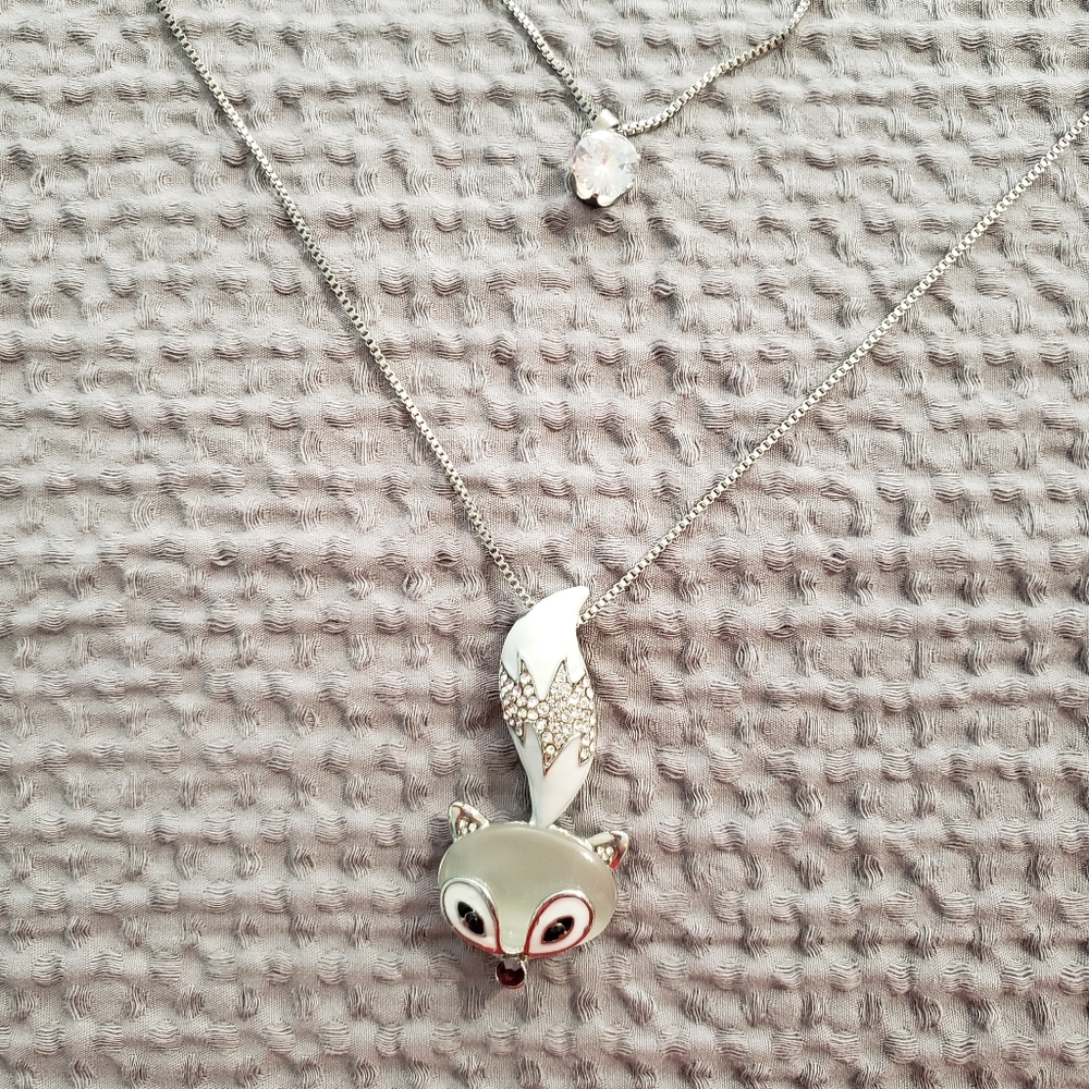 Betsey Johnson Fox Double Necklace